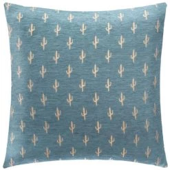 Atmosphera - Housse De Coussin Chenille Cactus Bleu 40 X 40 Cm - Bleu