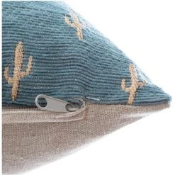 Atmosphera - Housse De Coussin Chenille Cactus Bleu 40 X 40 Cm - Bleu -France Coussin et housse de coussin Soldes Boutique 14227581 4