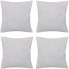 VIDAXL 4 Housses De Coussin En Coton 50 X 50 Cm Blanc - Blanc