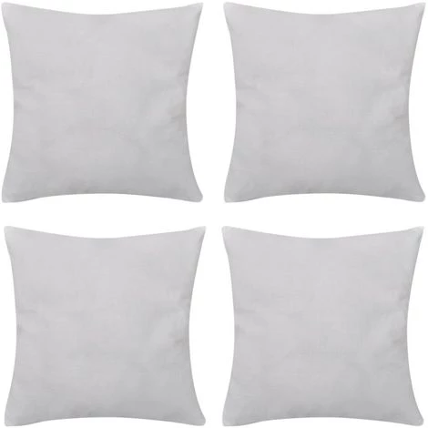 VIDAXL 4 Housses De Coussin En Coton 50 X 50 Cm Blanc - Blanc 1 VIDAXL 4 Housses De Coussin En Coton 50 X 50 Cm Blanc - Blanc