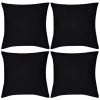 VIDAXL 4 Housses De Coussin En Coton 50 X 50 Cm Noir - Noir