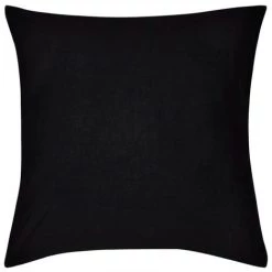 VIDAXL 4 Housses De Coussin En Coton 50 X 50 Cm Noir - Noir -France Coussin et housse de coussin Soldes Boutique 14261544 3