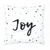 RIDEAUDISCOUNT Housse De Coussin 100% Coton 40 X 40 Cm Déhoussable Imprimé Joy Tacheté Vert Et Noir - Blanc