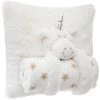 Atmosphera - Coussin Décoratif Licorne Avec Son Plaid - Ecru
