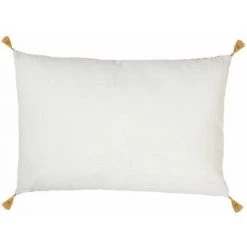 RIDEAUDISCOUNT Houssin De Coussin 40 X 60 Cm Déhoussable Finition Pompons Grand Format Impression Motifs Ethniques Or Metalisé - Doré -France Coussin et housse de coussin Soldes Boutique 15779718 4