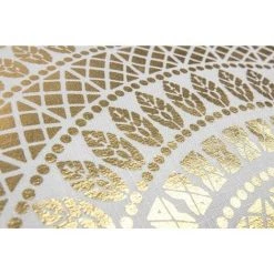 RIDEAUDISCOUNT Houssin De Coussin 40 X 60 Cm Déhoussable Finition Pompons Grand Format Impression Motifs Ethniques Or Metalisé - Doré -France Coussin et housse de coussin Soldes Boutique 15779718 5