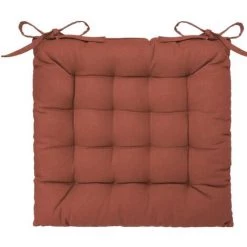 Lot De 4 Galettes De Chaise En Coton Coloris Terracotta - L.38 X L.38 Cm -PEGANE-
