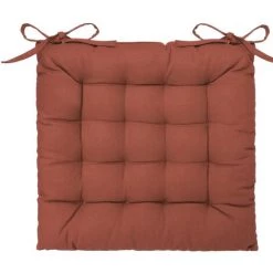 Lot De 6 Galettes De Chaise En Coton Coloris Terracotta - L.38 X L.38 Cm -PEGANE-