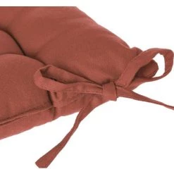Lot De 6 Galettes De Chaise En Coton Coloris Terracotta - L.38 X L.38 Cm -PEGANE- -France Coussin et housse de coussin Soldes Boutique 15923009 3