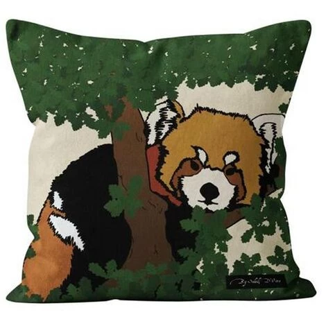 SOLEIL D'OCRE Housse De Coussin Safari Panda Roux 40x40 Cm - Beige 1 SOLEIL D'OCRE Housse De Coussin Safari Panda Roux 40x40 Cm - Beige