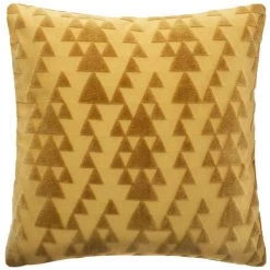 Atmosphera - Coussin Déhoussable En Velours Ocre Avec Zip 40 X 40 Cm - Ocre
