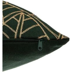 Atmosphera - Coussin Déhoussable Vert Cèdre Brodé Or 40 X 40 Cm - Vert Cèdre -France Coussin et housse de coussin Soldes Boutique 16593198 3