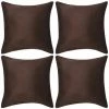 ASUPERMALL Housse De Coussin 4 Pieces 40x40 Cm Polyester Faux Daim Marron