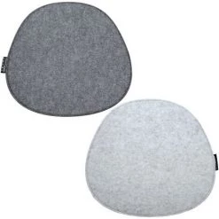 DUNEDESIGN 2 Coussins De Siège En Feutre Ovale 40x37x0,8cm Coussin D'Assise Réversible Gris