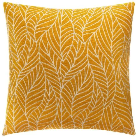 ATMOSPHERA, CRÉATEUR D'INTÉRIEUR Housse De Coussin 40x40 Feuille Ocre - Jaune 1 ATMOSPHERA, CRÉATEUR D'INTÉRIEUR Housse De Coussin 40x40 Feuille Ocre - Jaune