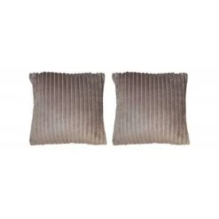 MEUBLETMOI Lot De 2 Coussins Taupe Et Marron - BOREAL - Marron