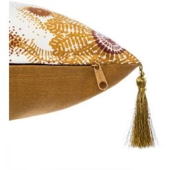 Atmosphera - Housse De Coussin Rosace Brodée Et Pompons 40 X 40 Cm - Ocre -France Coussin et housse de coussin Soldes Boutique 18048187 4