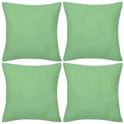 DéCOSHOP26 Lot De 4 Housses De Coussin Taies D'oreiller En Coton Vert Pomme 50 X 50 Cm - Or