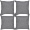 DéCOSHOP26 Lot De 4 Housses De Coussin Taies D'oreiller En Faux Lin Gris 50 X 50 Cm - Or