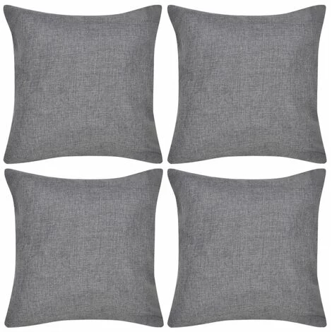 DéCOSHOP26 Lot De 4 Housses De Coussin Taies D'oreiller En Faux Lin Gris 50 X 50 Cm - Or 1 DéCOSHOP26 Lot De 4 Housses De Coussin Taies D'oreiller En Faux Lin Gris 50 X 50 Cm - Or