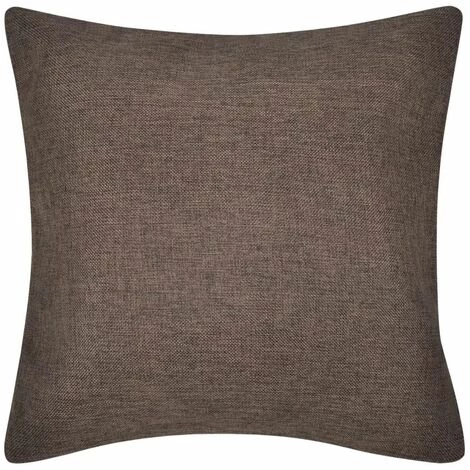 DéCOSHOP26 Lot De 4 Housses De Coussin Taies D'oreiller En Faux Lin Marron 40 X 40 Cm - Marron 3 DéCOSHOP26 Lot De 4 Housses De Coussin Taies D'oreiller En Faux Lin Marron 40 X 40 Cm - Marron – Image 3