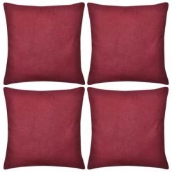 DéCOSHOP26 Lot De 4 Housses De Coussin Taies D'oreiller Bordeaux En Coton 50 X 50 Cm - Or