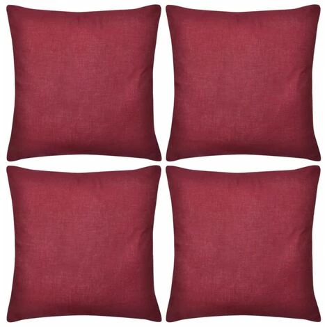 DéCOSHOP26 Lot De 4 Housses De Coussin Taies D'oreiller Bordeaux En Coton 50 X 50 Cm - Or 1 DéCOSHOP26 Lot De 4 Housses De Coussin Taies D'oreiller Bordeaux En Coton 50 X 50 Cm - Or