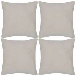 DéCOSHOP26 Lot De 4 Housses De Coussin Beige En Coton 50 X 50 Cm - Beige