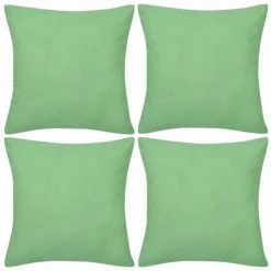 DéCOSHOP26 Lot De 4 Housses De Coussin Vert Pomme En Coton 40 X 40 Cm - Vert