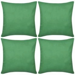 DéCOSHOP26 Lot De 4 Housses De Coussin Taies D'oreiller En Coton Vert 80 X 80 Cm - Or