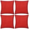 DéCOSHOP26 Lot De 4 Housses De Coussin Rouge En Coton 80 X 80 Cm - Rougeed