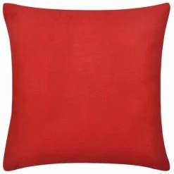 DéCOSHOP26 Lot De 4 Housses De Coussin Rouge En Coton 80 X 80 Cm - Rougeed -France Coussin et housse de coussin Soldes Boutique 18146575 3