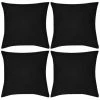 DéCOSHOP26 Lot De 4 Housses De Coussin Noir En Coton 40 X 40 Cm - Noir