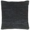 DéCOSHOP26 Coussin Noir 60x60 Cm Cuir Et Coton - Noir