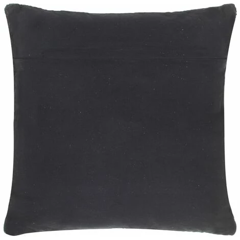 DéCOSHOP26 Coussin Noir 60x60 Cm Cuir Et Coton - Noir 2 DéCOSHOP26 Coussin Noir 60x60 Cm Cuir Et Coton - Noir – Image 2