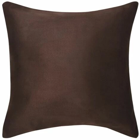 DéCOSHOP26 Lot De 4 Housses Taies D'oreiller En Faux Daim 50 X 50 Cm Marron - Marron 3 DéCOSHOP26 Lot De 4 Housses Taies D'oreiller En Faux Daim 50 X 50 Cm Marron - Marron – Image 3