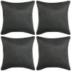 DéCOSHOP26 Lot De 4 Housses Taies D'oreiller En Faux Daim 40 X 40 Cm Anthracite - Or
