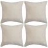 DéCOSHOP26 Lot De 4 Housses Taies D'oreiller En Faux Daim 50 X 50 Cm Beige - Beige