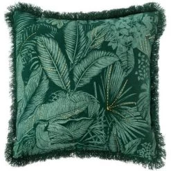 ATMOSPHERA, CRÉATEUR D'INTÉRIEUR Housse De Coussin Brodée 40x40 Jungle - Vert