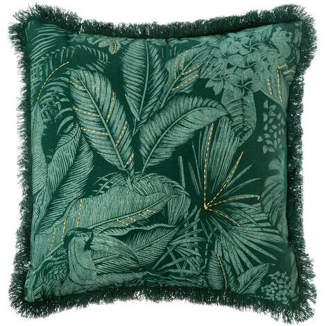 ATMOSPHERA, CRÉATEUR D'INTÉRIEUR Housse De Coussin Brodée 40x40 Jungle - Vert 1 ATMOSPHERA, CRÉATEUR D'INTÉRIEUR Housse De Coussin Brodée 40x40 Jungle - Vert