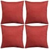 DéCOSHOP26 Lot De 4 Housses De Coussin Taies D'oreiller Aspect De Lin Bordeaux 80 X 80 Cm - Or
