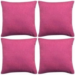 DéCOSHOP26 Lot De 4 Housses De Coussin Taies D'oreiller Aspect De Lin Rose 80 X 80 Cm - Or