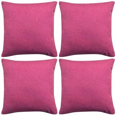 DéCOSHOP26 Lot De 4 Housses De Coussin Taies D'oreiller Aspect De Lin Rose 80 X 80 Cm - Or 1 DéCOSHOP26 Lot De 4 Housses De Coussin Taies D'oreiller Aspect De Lin Rose 80 X 80 Cm - Or