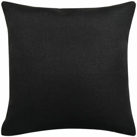DéCOSHOP26 Lot De 4 Housses De Coussin Taies D'oreiller Aspect De Lin Noir 50 X 50 Cm - Noir 3 DéCOSHOP26 Lot De 4 Housses De Coussin Taies D'oreiller Aspect De Lin Noir 50 X 50 Cm - Noir – Image 3