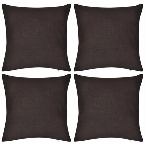 DéCOSHOP26 Lot De 4 Housses De Coussin Taies D'oreiller En Coton Marron 40 X 40 Cm - Marron 1 DéCOSHOP26 Lot De 4 Housses De Coussin Taies D'oreiller En Coton Marron 40 X 40 Cm - Marron