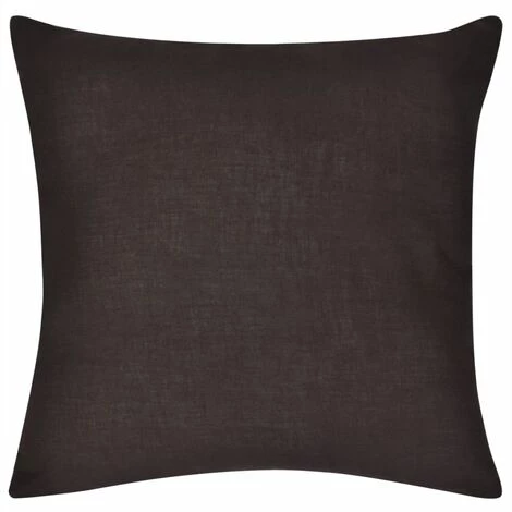 DéCOSHOP26 Lot De 4 Housses De Coussin Taies D'oreiller En Coton Marron 40 X 40 Cm - Marron 3 DéCOSHOP26 Lot De 4 Housses De Coussin Taies D'oreiller En Coton Marron 40 X 40 Cm - Marron – Image 3