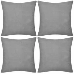 DéCOSHOP26 Lot De 4 Housses De Coussins Taies D'oreiller En Coton Gris 50 X 50 Cm - Or