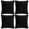 DéCOSHOP26 Lot De 4 Housses De Coussin Taies D'oreiller En Tissu Velours 80 X 80 Cm Noir - Noir