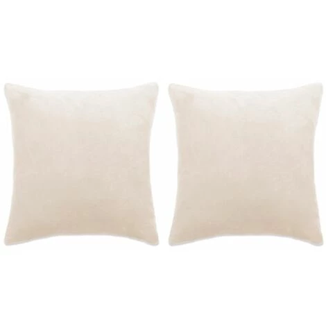 DéCOSHOP26 Lot De 2 Coussins Décoratifs En Tissu Velours Blanc 45 X 45 Cm - Or 1 DéCOSHOP26 Lot De 2 Coussins Décoratifs En Tissu Velours Blanc 45 X 45 Cm - Or