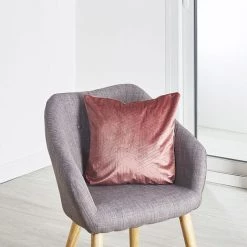 HOMEMAISON Coussin Velours Motif Embossé 45x45 Cm Rose 45 X 45cm - Rose